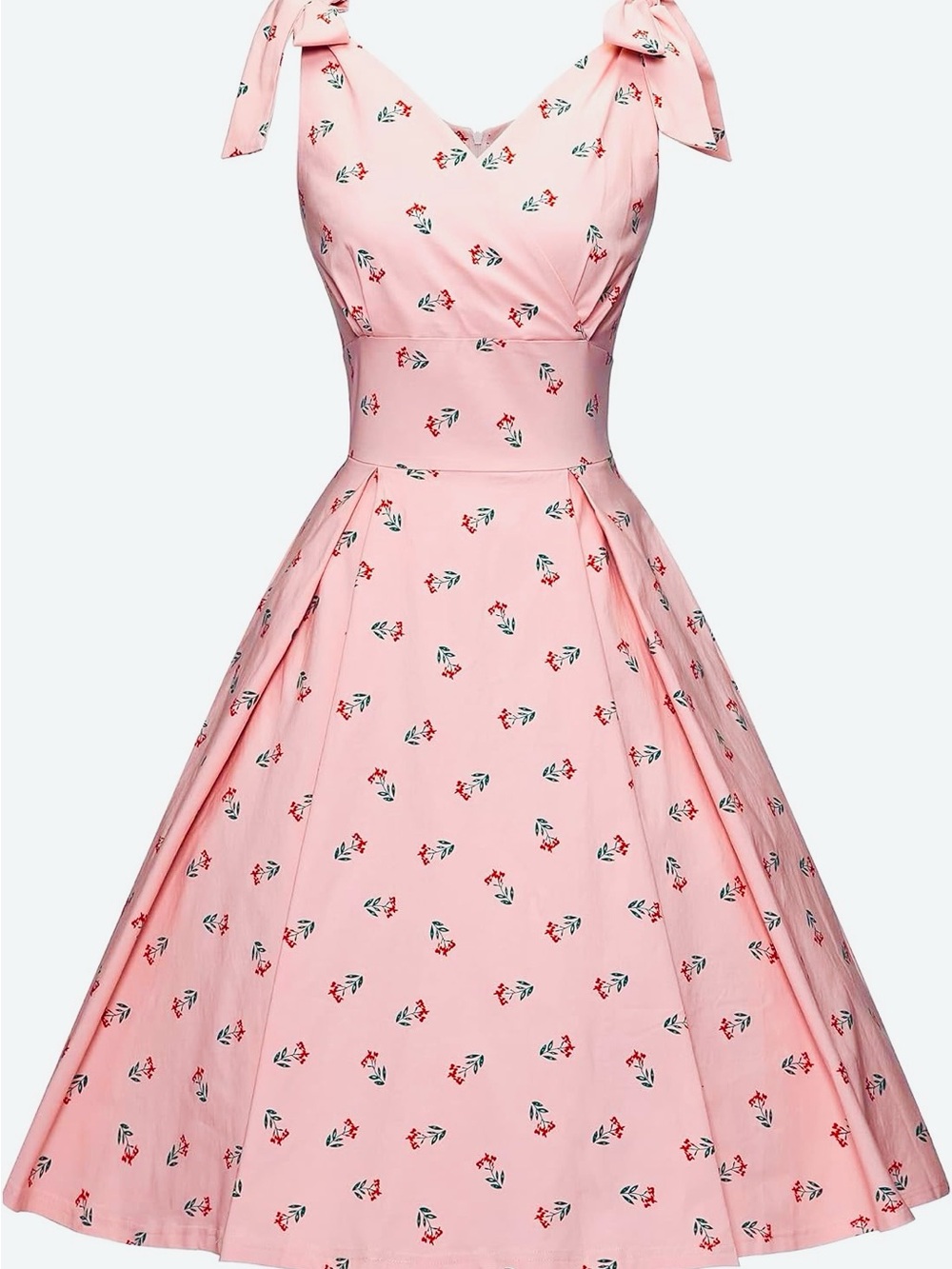 1950s V-Neck Adjustable Bowknot Swing Cocktail Dress